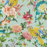 Golden Parrot Wallpaper - Mineral - by Wedgwood by Clarke & Clarke. Click for more details and a description.