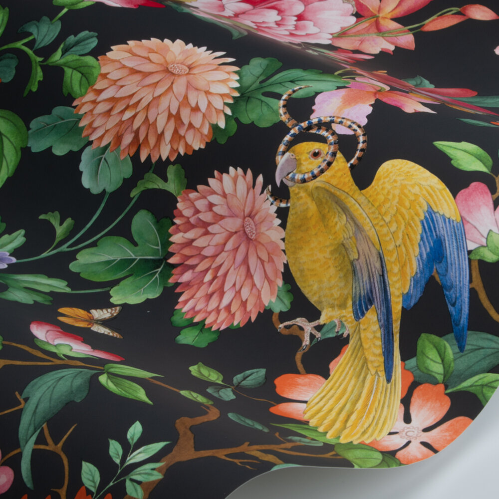 Golden Parrot Wallpaper - Noir - by Wedgwood by Clarke & Clarke