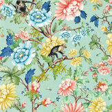 Sapphire Garden Wallpaper - Mineral - by Wedgwood by Clarke & Clarke. Click for more details and a description.