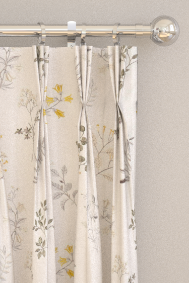 Brigitte Curtains - Pewter/ Chartreuse - by Clarke & Clarke. Click for more details and a description.