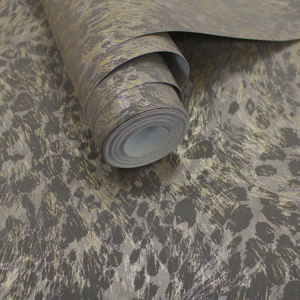 Panthera Wallpaper - Charcoal - by Albany