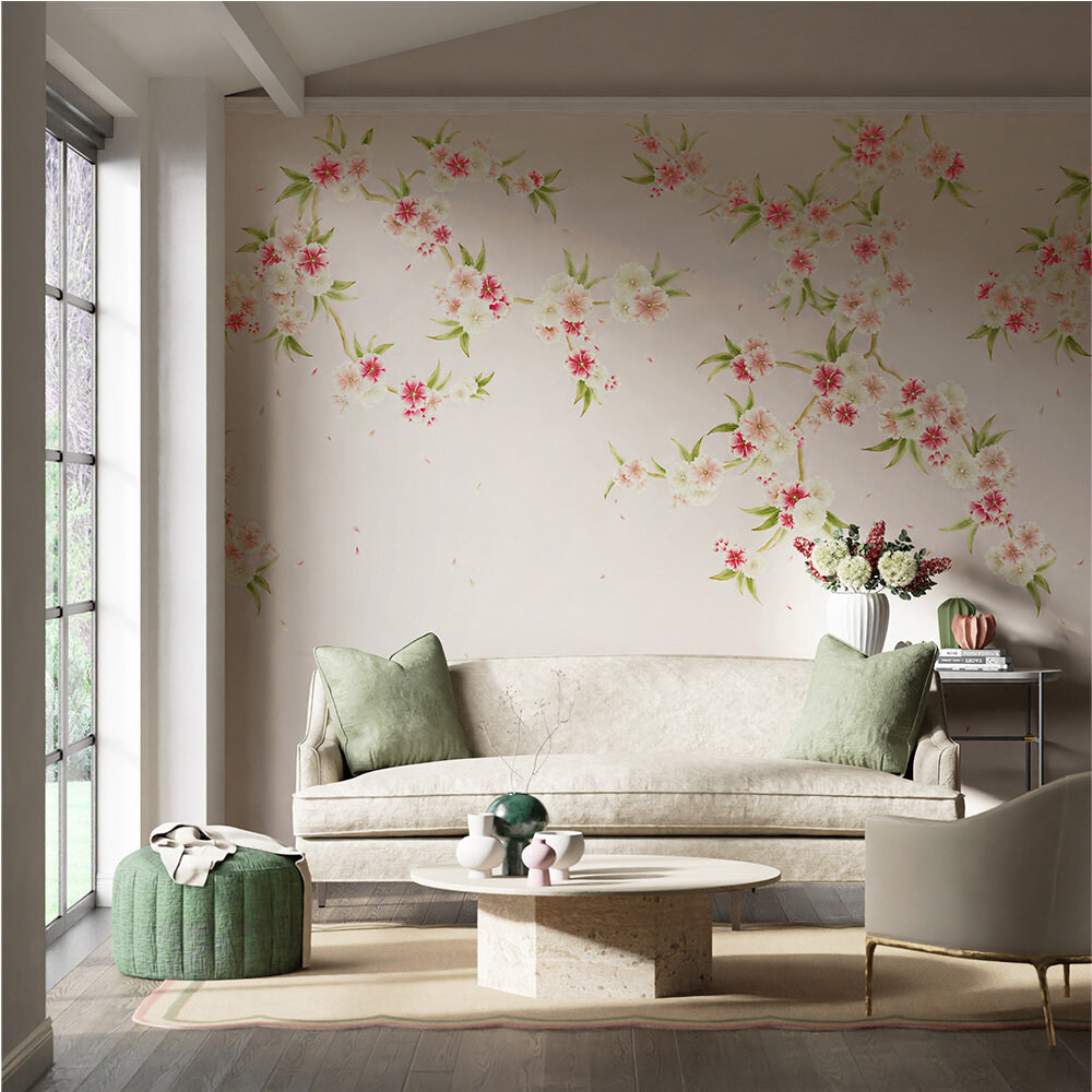 Rosa Mural - Blush Pearl/ Peony/ Meadow - by Harlequin