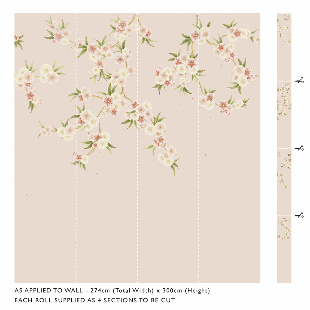 Rosa Mural - Blush Pearl/ Peony/ Meadow - by Harlequin