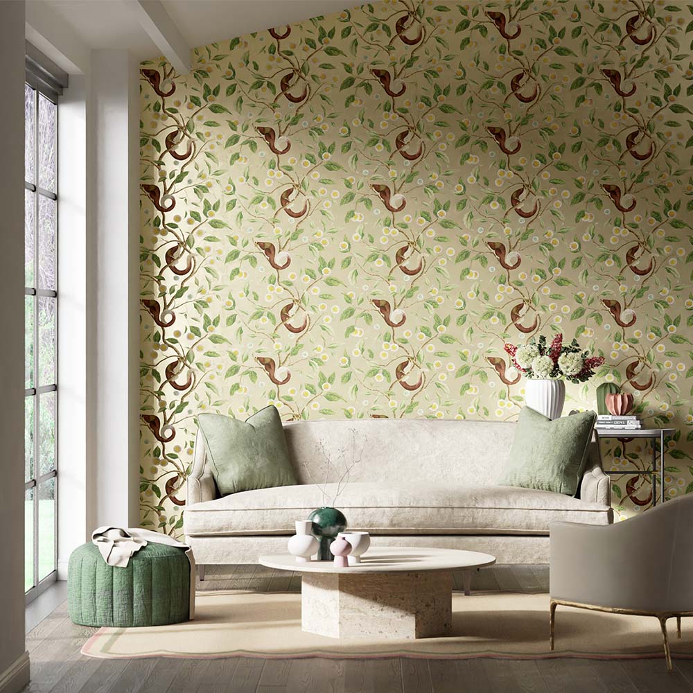 Nellie  Wallpaper - Gilver/ Meadow - by Harlequin