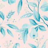 Marie  Wallpaper - Rose/ Lagoon - by Harlequin. Click for more details and a description.