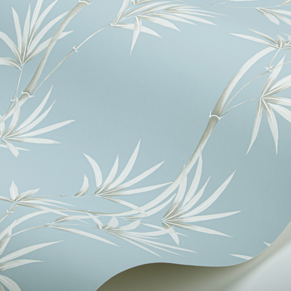 Isabella  Wallpaper - Sky/ Porcelain - by Harlequin