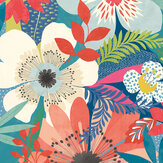 Floral Riot Wallpaper - Indigo - by Ohpopsi. Click for more details and a description.