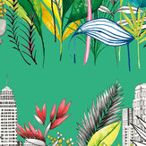 Urban Tropic Wallpaper - Emerald - by Ohpopsi. Click for more details and a description.