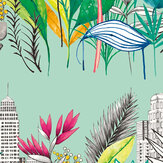 Urban Tropic Wallpaper - Azure - by Ohpopsi. Click for more details and a description.