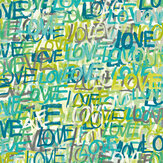 Love Scribble Wallpaper - Aquamarine - by Ohpopsi. Click for more details and a description.