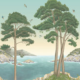 Coastline Mural - Aqua - by Osborne & Little. Click for more details and a description.