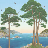 Coastline Mural - Azure - by Osborne & Little. Click for more details and a description.