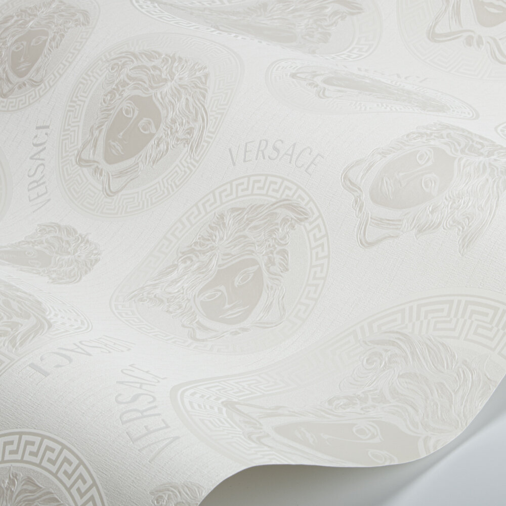 Medusa Amplified Wallpaper - Ivory - by Versace