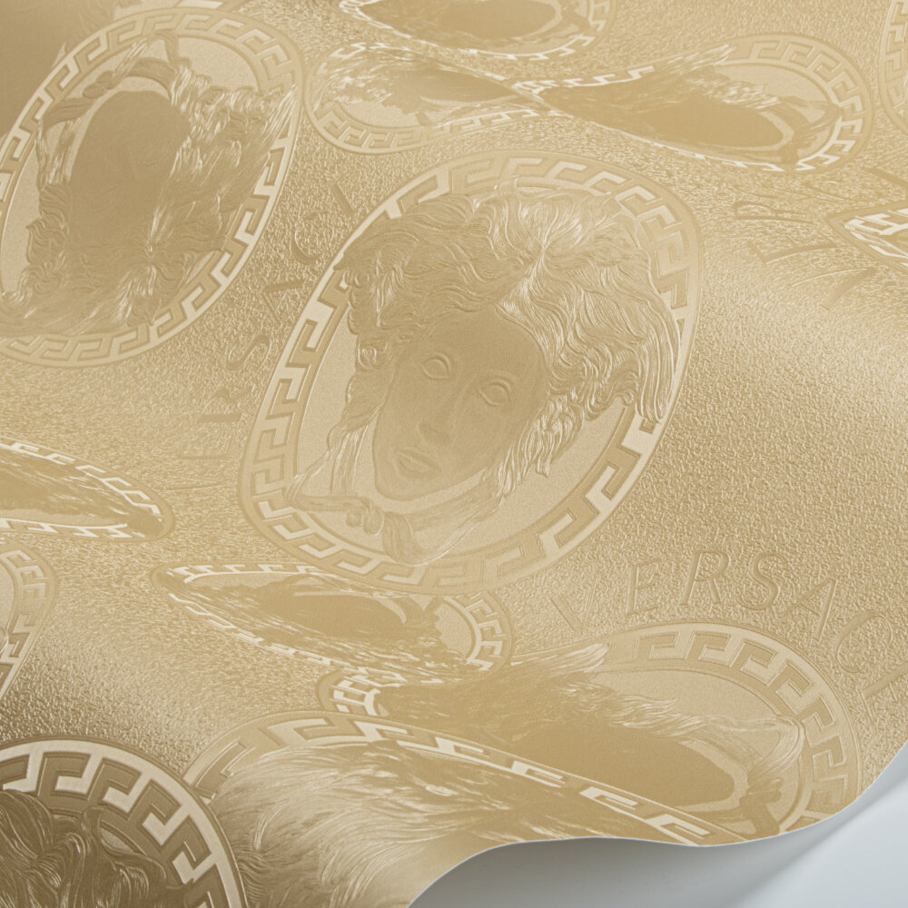 Medusa Amplified Wallpaper - Gold - by Versace