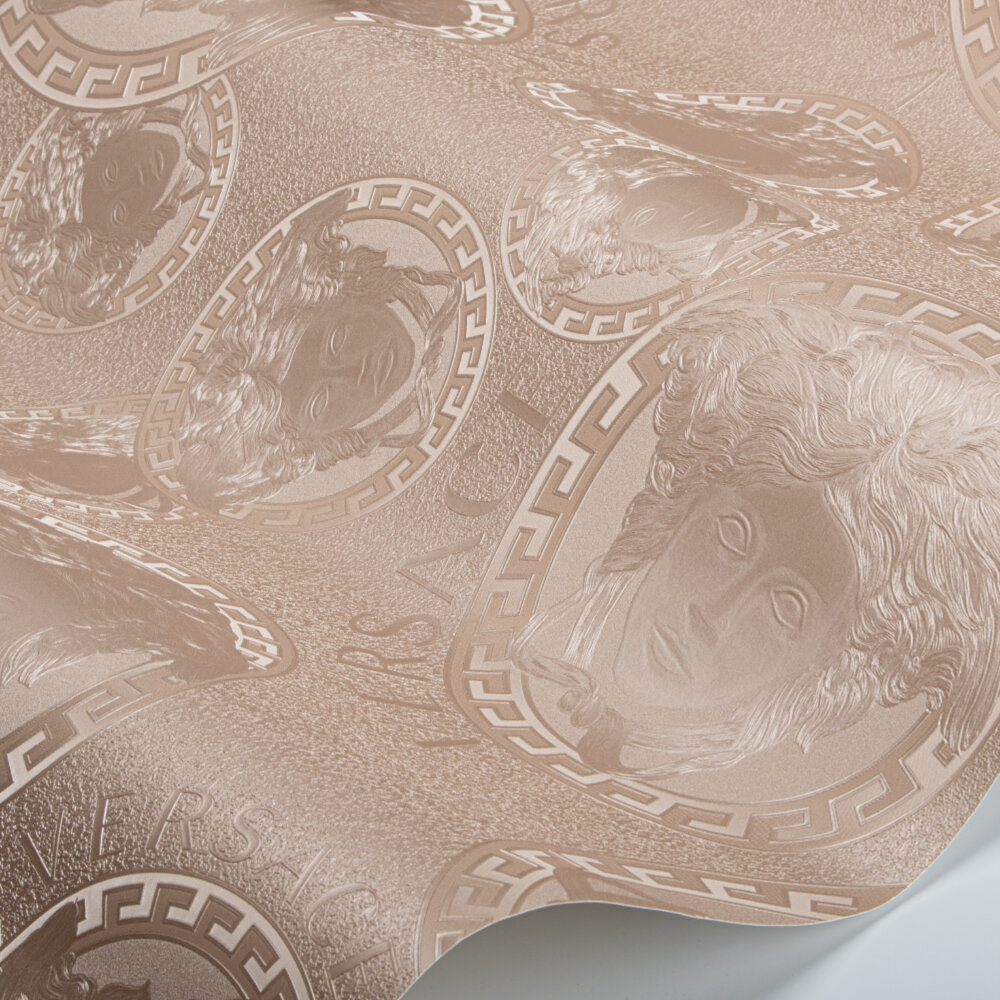 Medusa Amplified Wallpaper - Rose Gold - by Versace
