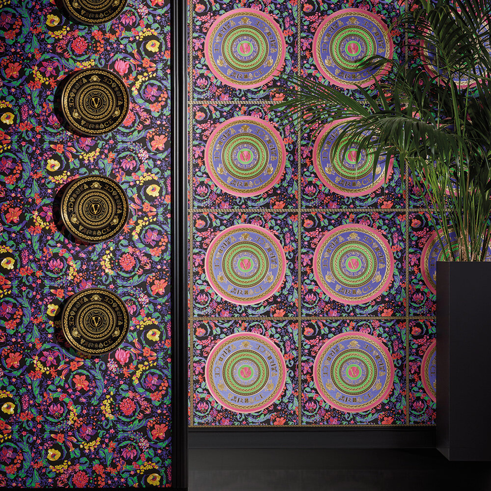 Virtus Heritage Wallpaper - Multicoloured - by Versace