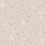 Bunny Field Wallpaper - Pink - by Rebel Walls. Click for more details and a description.