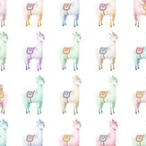 Alpaca Rebel Wallpaper - Rainbow - by Rebel Walls. Click for more details and a description.