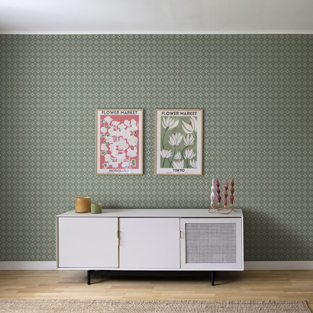 Lyckan Wallpaper - Emerald - by Sandberg