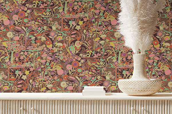 Tiffany Wallpaper - Paprika  - by The Design Archives