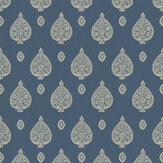 Malaya Wallpaper - Denim  - by The Design Archives. Click for more details and a description.