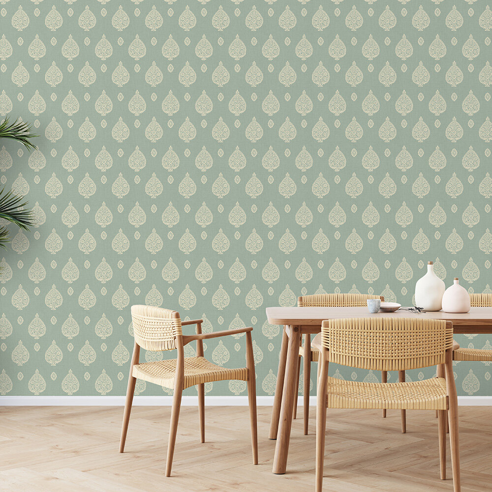 Malaya Wallpaper - Duck Egg  - by The Design Archives