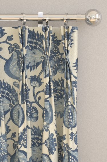 China Blue Curtains - Indigo / Neutral - by Sanderson. Click for more details and a description.