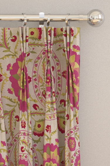 Anthos Curtains - Cerise / Lime - by Sanderson. Click for more details and a description.