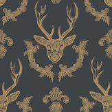 King of the Wood Wallpaper - Charcoal / Gold - by Graduate Collection. Click for more details and a description.