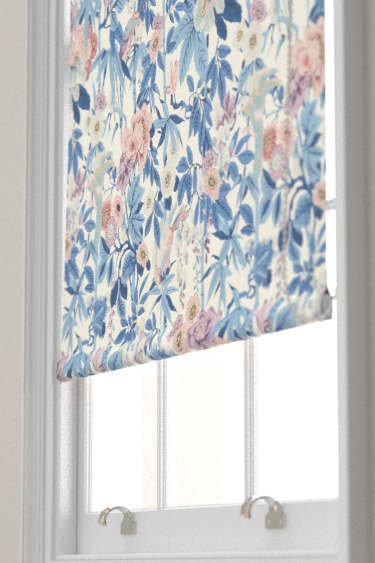 Bamboo & Bird Blind - China Blue / Lotus Pink - by Sanderson. Click for more details and a description.
