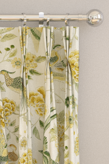 Indienne Peacock Curtains - Gosling Yellow - by Sanderson. Click for more details and a description.