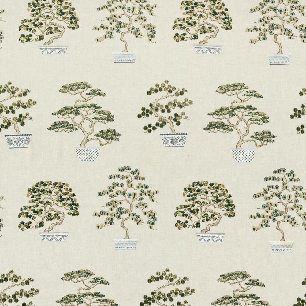 Penjing Fabric - Green - by Sanderson