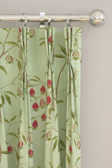Chinese Lantern Curtains - Mint / Apricot - by Sanderson. Click for more details and a description.