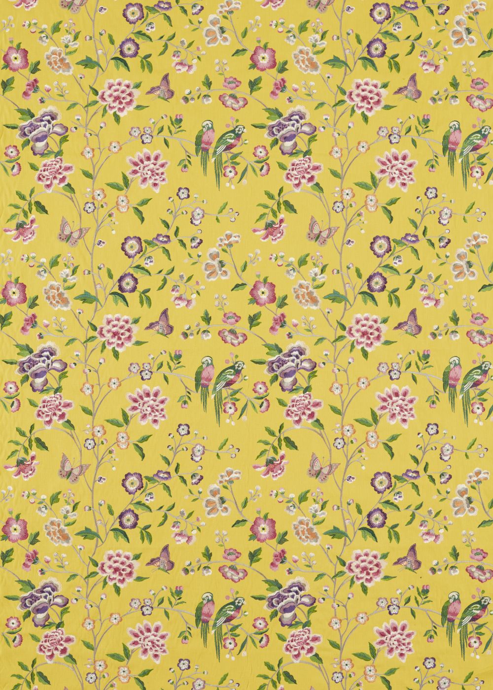 Chinoiserie Hall Fabric - Papavera - by Sanderson