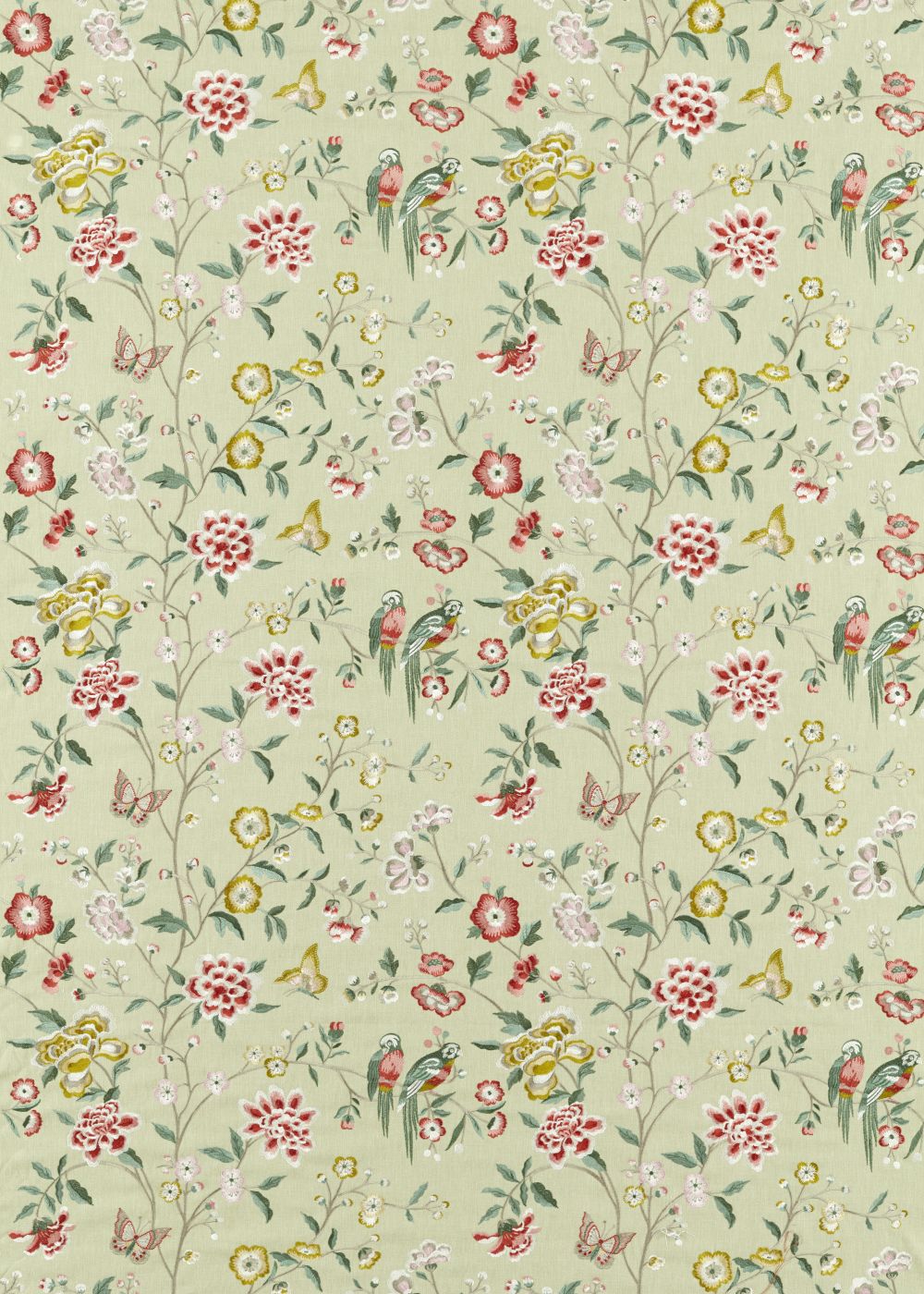 Chinoiserie Hall Fabric - Bamboo & Rose - by Sanderson