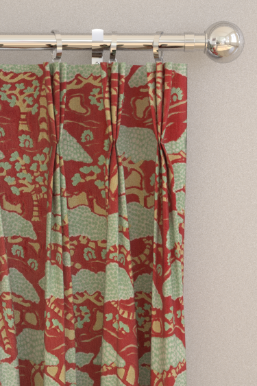 Bonsai & Gingko Velvet Curtains - Ruby - by Sanderson. Click for more details and a description.