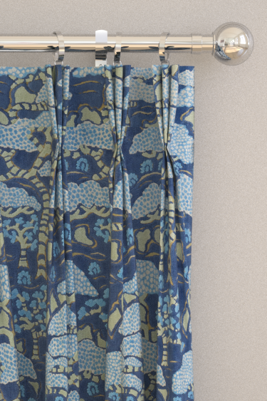 Bonsai & Gingko Velvet Curtains - Gingko Blue - by Sanderson. Click for more details and a description.