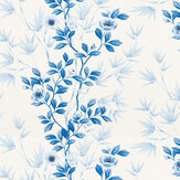 Tissu Lady Alford  - Blanc et bleu porcelaine - Harlequin. Cliquez pour en savoir plus et lire la description.