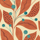 Berry Dot Wallpaper - Rust & Teal - by Ohpopsi. Click for more details and a description.