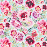Marsha Velvet Fabric - Aqua/ Peony/ Magenta - by Harlequin. Click for more details and a description.