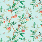 Ella  Fabric - Sky/ Fig Leaf/ Nectarine - by Harlequin. Click for more details and a description.