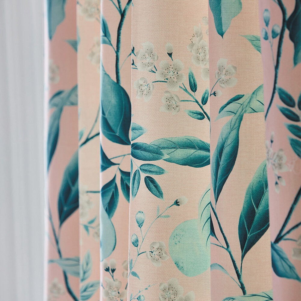 Marie  Fabric - Rose/ Lagoon - by Harlequin