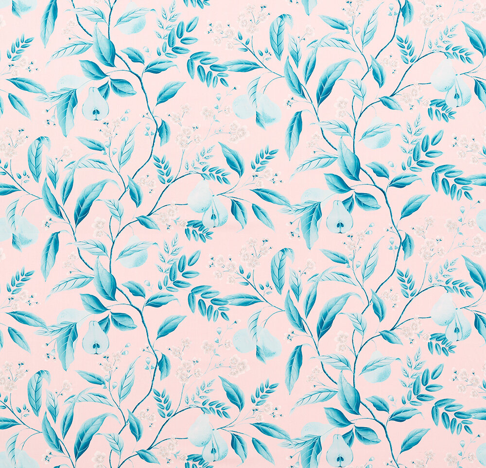 Marie  Fabric - Rose/ Lagoon - by Harlequin