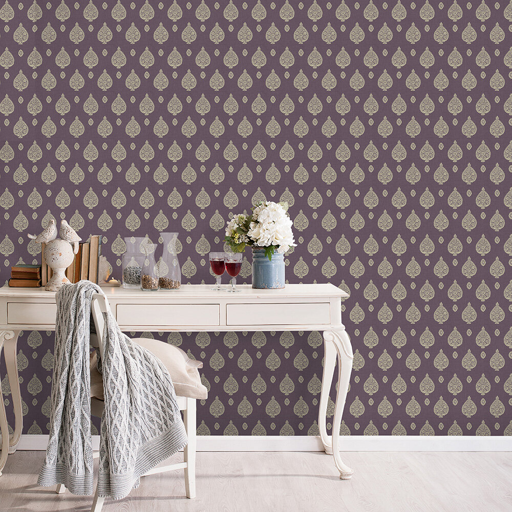 Malaya Wallpaper - Grape - by The Design Archives