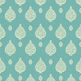 Malaya Wallpaper - Turquoise  - by The Design Archives. Click for more details and a description.