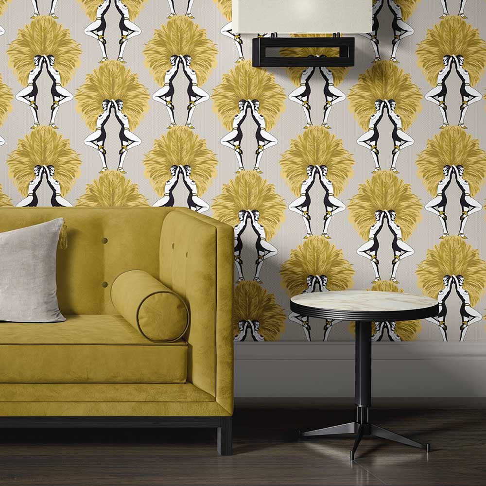 Showgirls Wallpaper - Mustard - by Graduate Collection