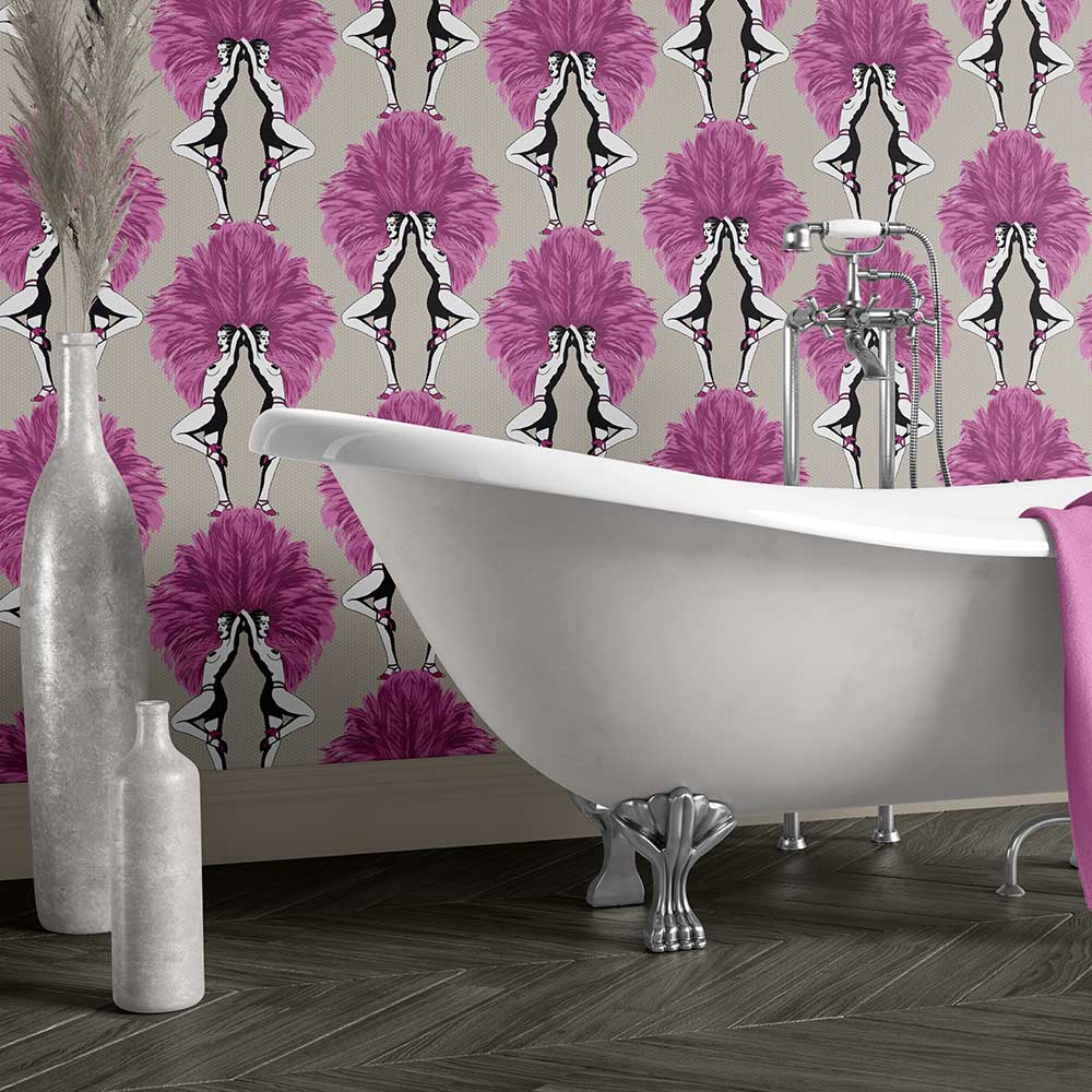 Showgirls Wallpaper - Pink - by Graduate Collection