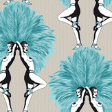 Showgirls Wallpaper - Teal - by Graduate Collection. Click for more details and a description.