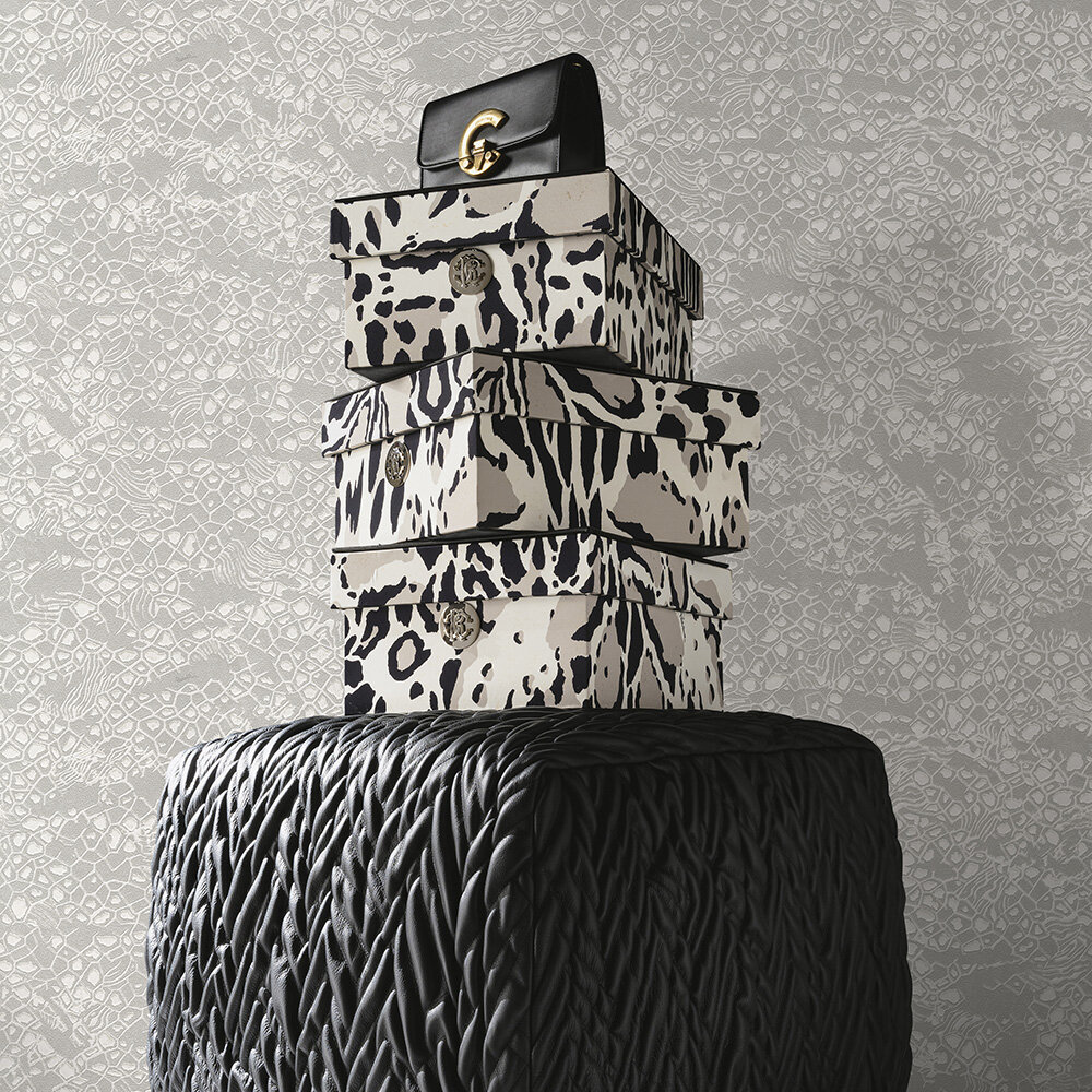 Animale Wallpaper - Grey - by Roberto Cavalli