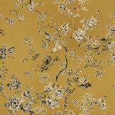 Embroidered Fiore Wallpaper - Gold - by Roberto Cavalli. Click for more details and a description.